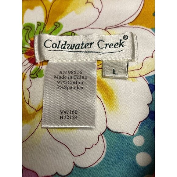 Coldwater Creek Women's Full Zip Colorful Floral Jacket Pockets Size Large - Picture 8 of 9